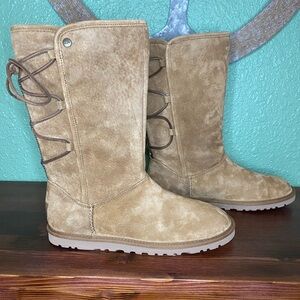 UGG Lo Pro Tasman Lace Up Suede Boots Womens Size 7 Tan Brown
1010820